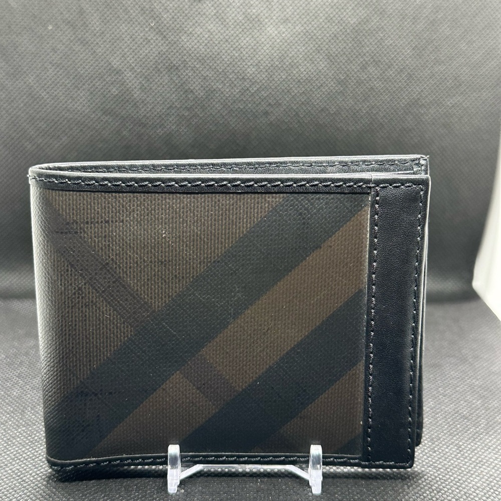 Burberry London Black and Brown Checkered Wallet (Authentic)